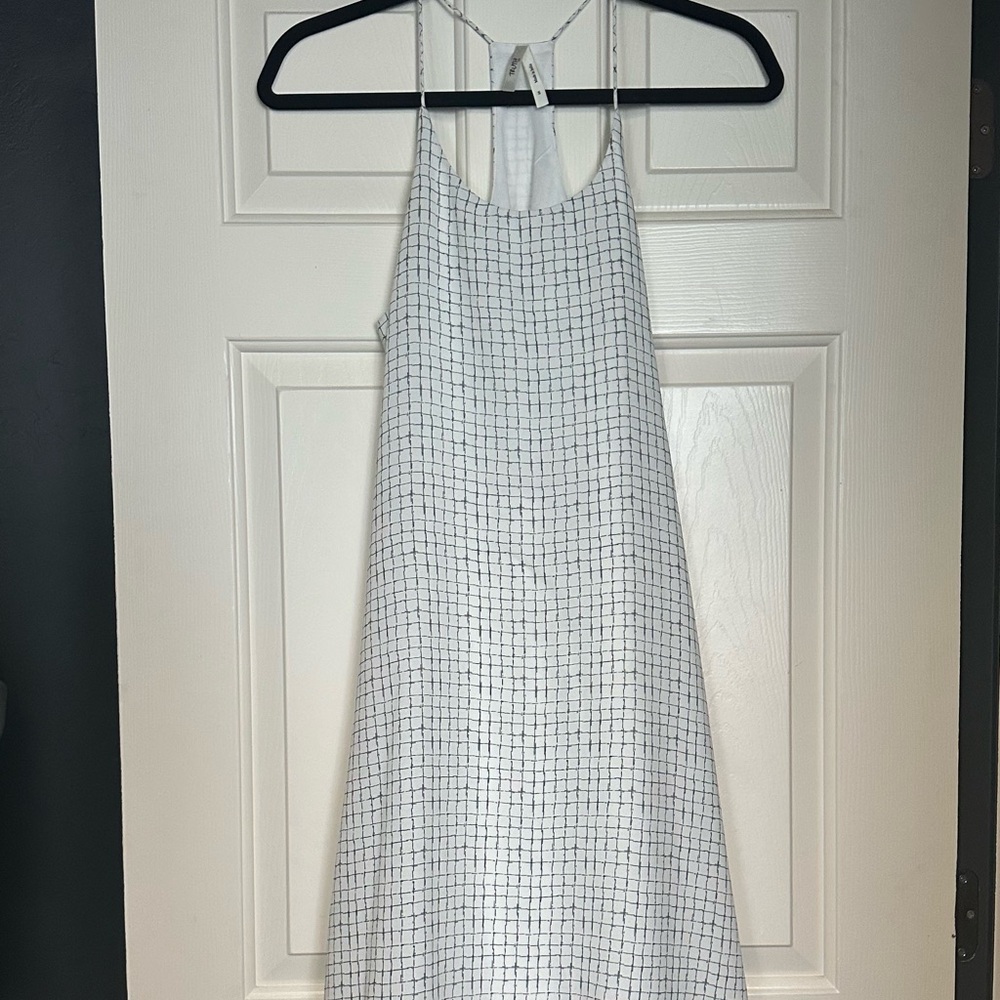 White and Black Grid Pattern Dress